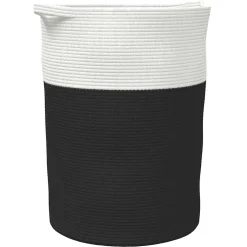 vidaXL Opbergmand Ø 38x46 cm katoen grijs en wit