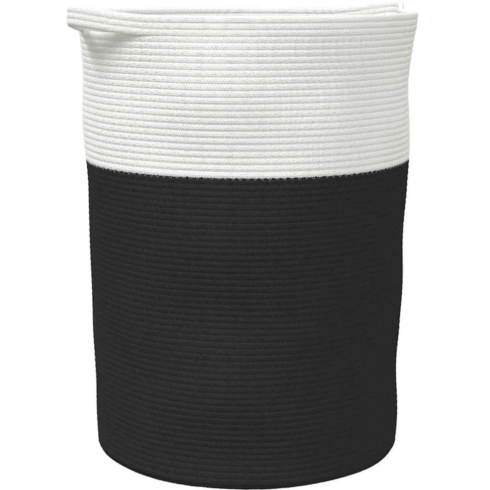 vidaXL Opbergmand Ø 38x46 cm katoen grijs en wit