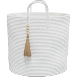 vidaXL Opbergmand Ø 40x35 cm katoen wit