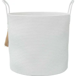 vidaXL Opbergmand Ø 40x35 cm katoen wit