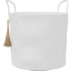 vidaXL Opbergmand Ø 40x35 cm katoen wit