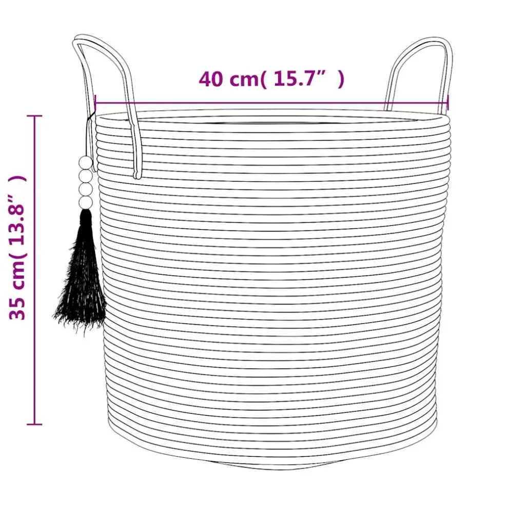 vidaXL Opbergmand Ø 40x35 cm katoen bruin