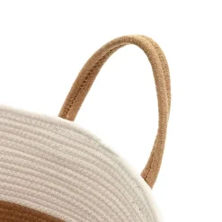 vidaXL Opbergmand Ø 40x35 cm katoen bruin en wit