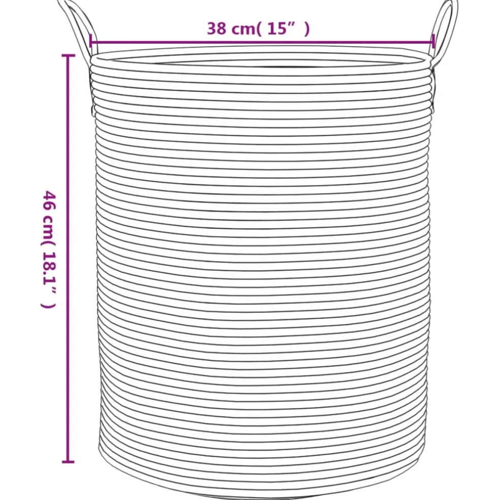 vidaXL Opbergmand Ø 38x46 cm katoen bruin en wit