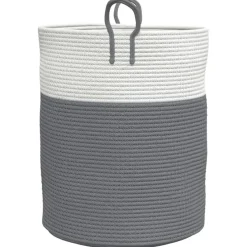 vidaXL Opbergmand Ø 38x46 cm katoen grijs en wit