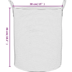 vidaXL Opbergmand Ø 38x46 cm katoen grijs en wit