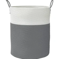 vidaXL Opbergmand Ø 38x46 cm katoen grijs en wit