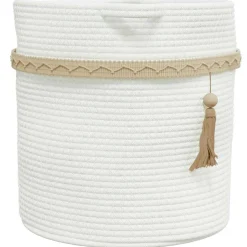 vidaXL Opbergmand Ø 38x36 cm katoen wit
