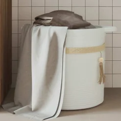 vidaXL Opbergmand Ø 38x36 cm katoen wit