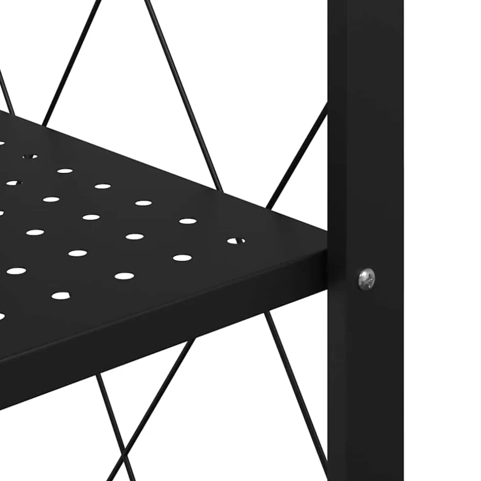 vidaXL Opbergplank op wielen zwart 71x34x88 cm staal
