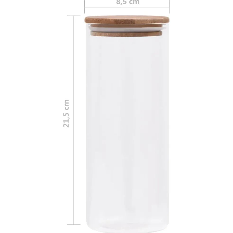 vidaXL Opbergpotten met bamboe deksel 6 st 600 ml glas