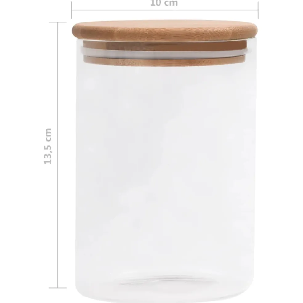 vidaXL Opbergpotten met bamboe deksels 4 st 800 ml glas
