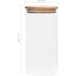 vidaXL Opbergpotten met bamboe deksels 4 st 1200 ml glas