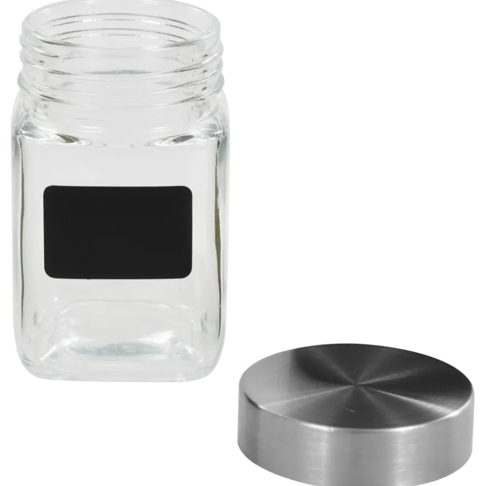vidaXL Opbergpotten met stickers 12 st 300 ml