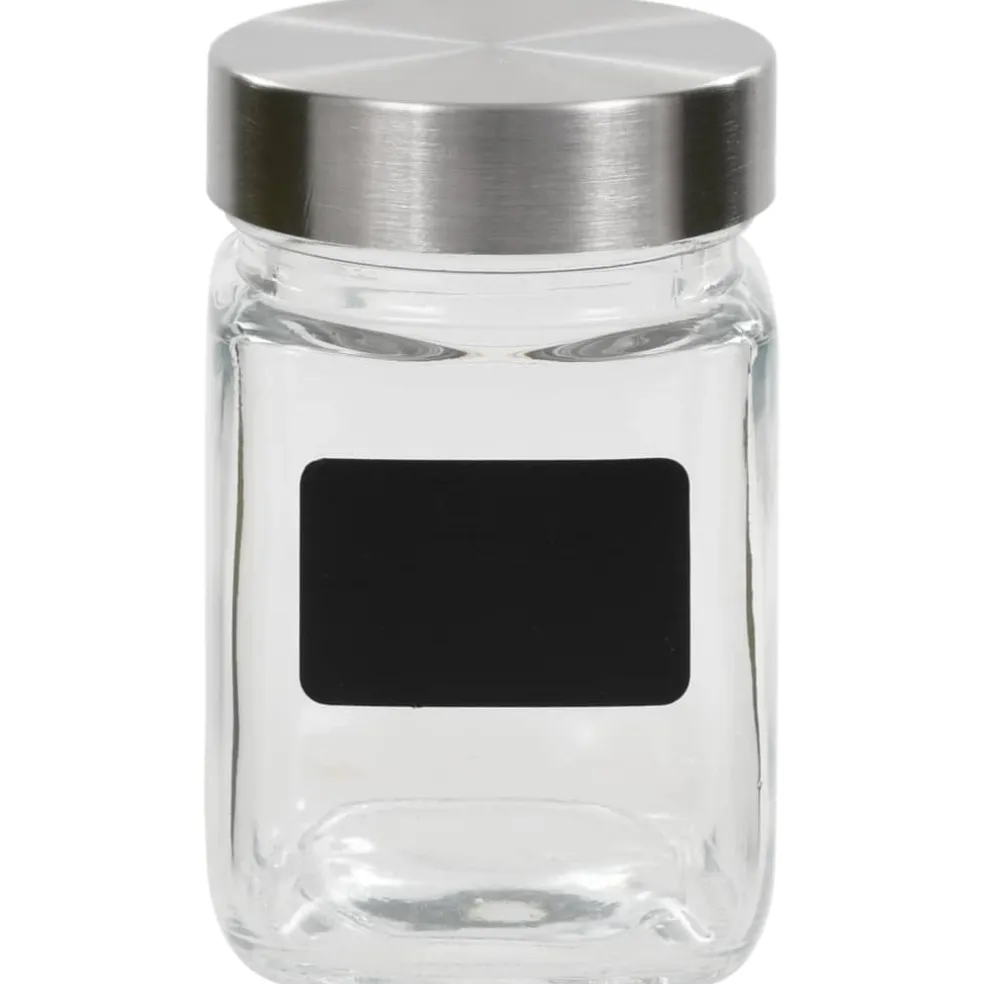 vidaXL Opbergpotten met stickers 12 st 300 ml