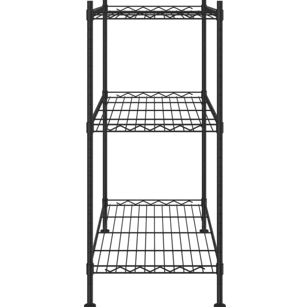 vidaXL Opbergrek 3-laags 150 kg 60x35x76 cm zwart