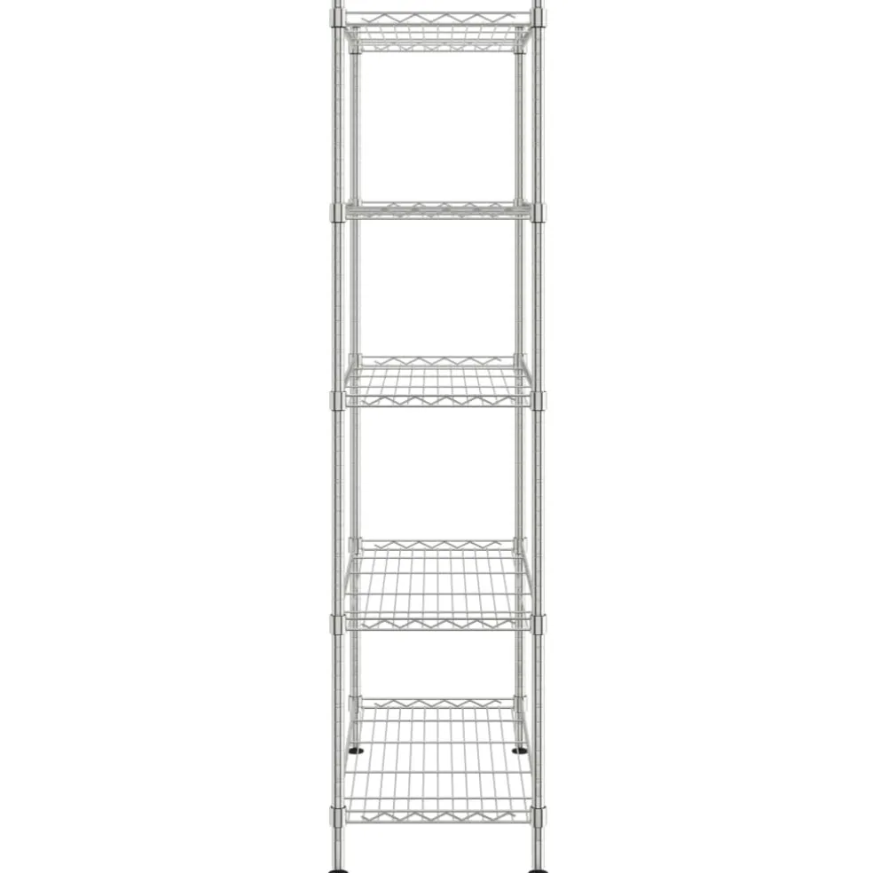 vidaXL Opbergrek 5-laags 250 kg 90x35x180 cm chroomkleurig