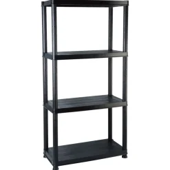vidaXL Opbergrek 4-laags 61x30,5x130 cm kunststof zwart