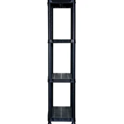 vidaXL Opbergrek 4-laags 61x30,5x130 cm kunststof zwart