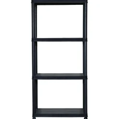 vidaXL Opbergrek 4-laags 61x30,5x130 cm kunststof zwart