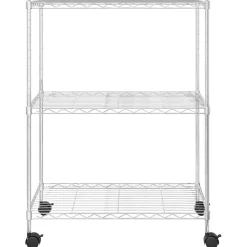 vidaXL Opbergrek met wielen 3-laags 150 kg 60x35x81 cm chroomkleurig