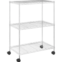 vidaXL Opbergrek met wielen 3-laags 150 kg 60x35x81 cm chroomkleurig
