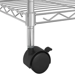 vidaXL Opbergrek met wielen 3-laags 150 kg 60x35x81 cm chroomkleurig