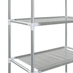 vidaXL Opbergrek voor boven toilet 3-laags 53x28x169 cm zilverkleurig