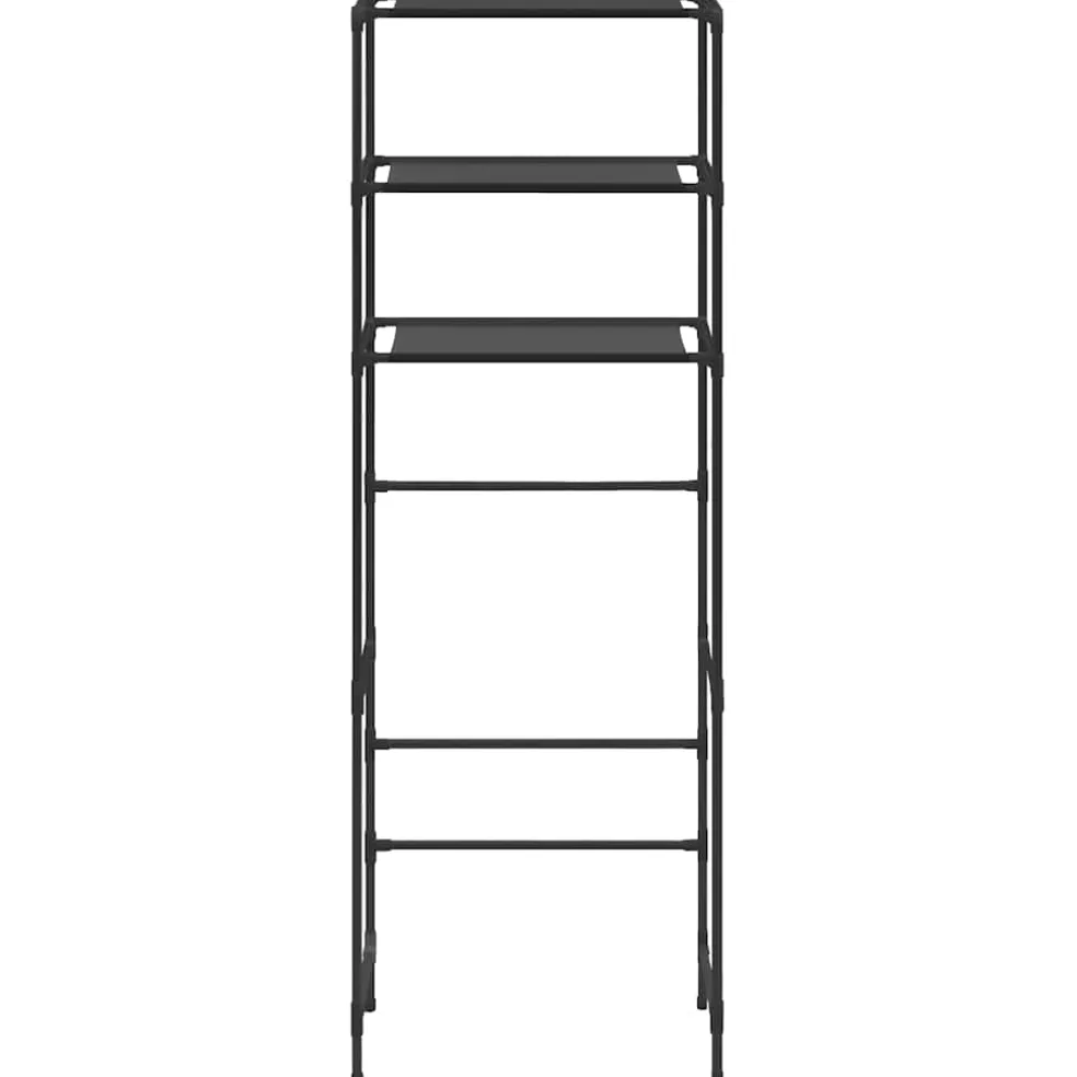 vidaXL Opbergrek voor boven toilet 3-laags 53x28x169 cm zwart