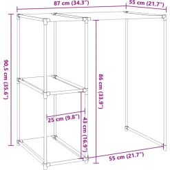 vidaXL Opbergrek voor boven wasmachine 87x55x90,5cm ijzer crèmekleurig