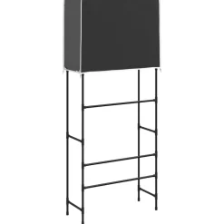 vidaXL Opbergrek voor boven wasmachine 2-laags 71x29,5x170,5 cm zwart
