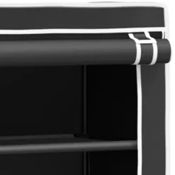 vidaXL Opbergrek voor boven wasmachine 2-laags 71x29,5x170,5 cm zwart