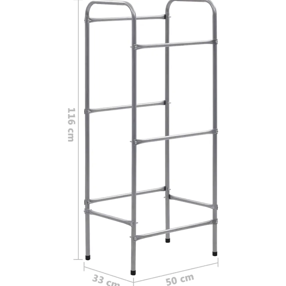 vidaXL Opbergrek voor 3 kratten 50x33x116 staal zilverkleurig