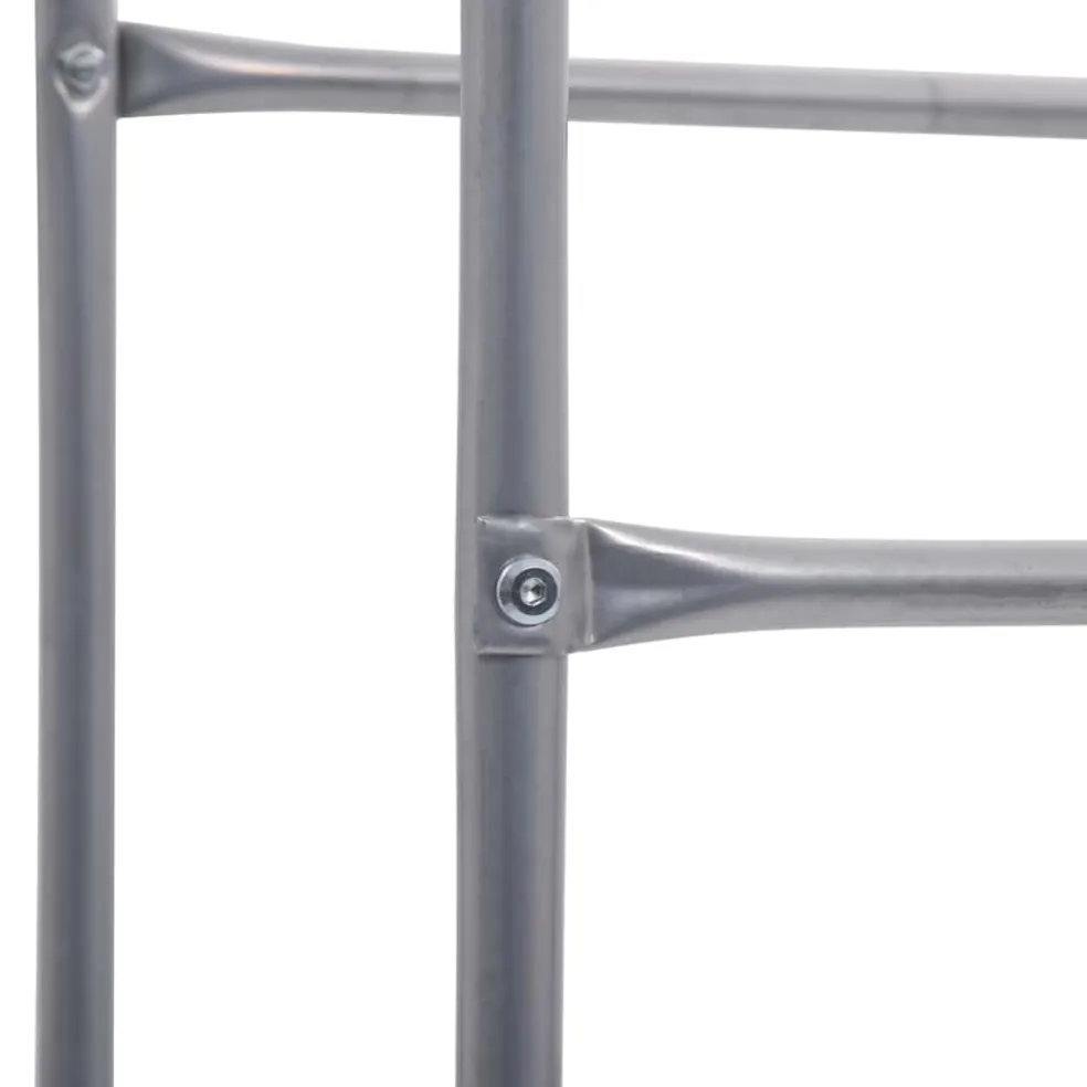 vidaXL Opbergrek voor 3 kratten 50x33x116 staal zilverkleurig