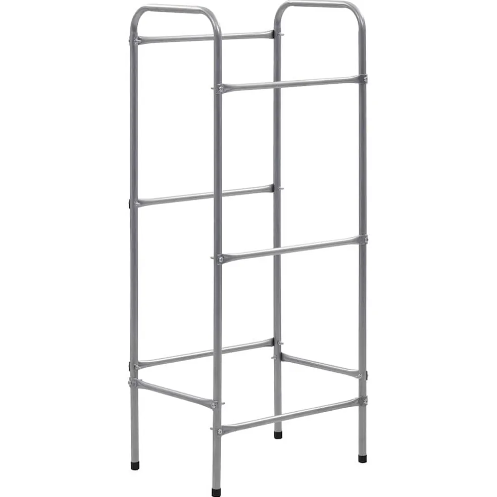 vidaXL Opbergrek voor 3 kratten 50x33x116 staal zilverkleurig