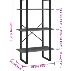 vidaXL Opbergrek 60x30x105 cm massief grenenhout grijs