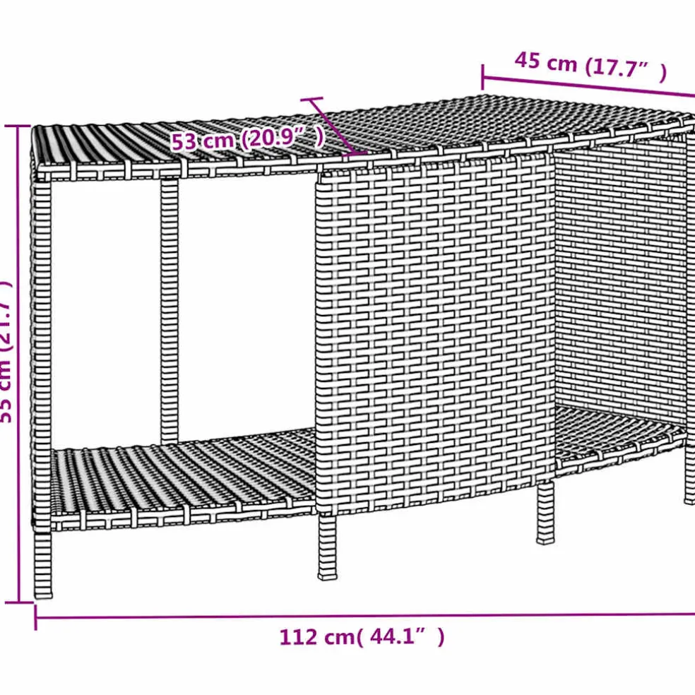 vidaXL Opbergschappen voor hottub 2 st poly rattan zwart