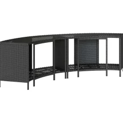 vidaXL Opbergschappen voor hottub 2 st poly rattan zwart
