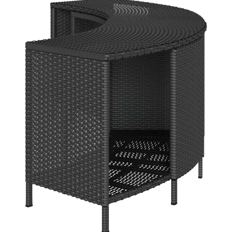 vidaXL Opbergschappen voor hottub 2 st poly rattan zwart