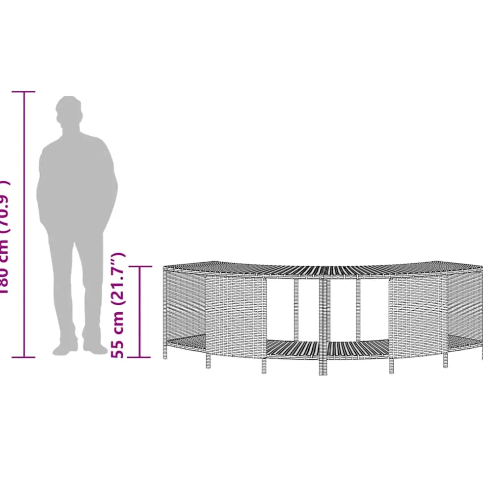 vidaXL Opbergschappen voor hottub 2 st poly rattan zwart