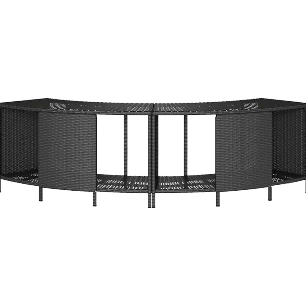 vidaXL Opbergschappen voor hottub 2 st poly rattan zwart