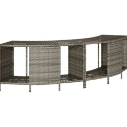 vidaXL Opbergschappen voor hottub 2 st poly rattan grijs