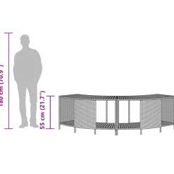 vidaXL Opbergschappen voor hottub 2 st poly rattan grijs