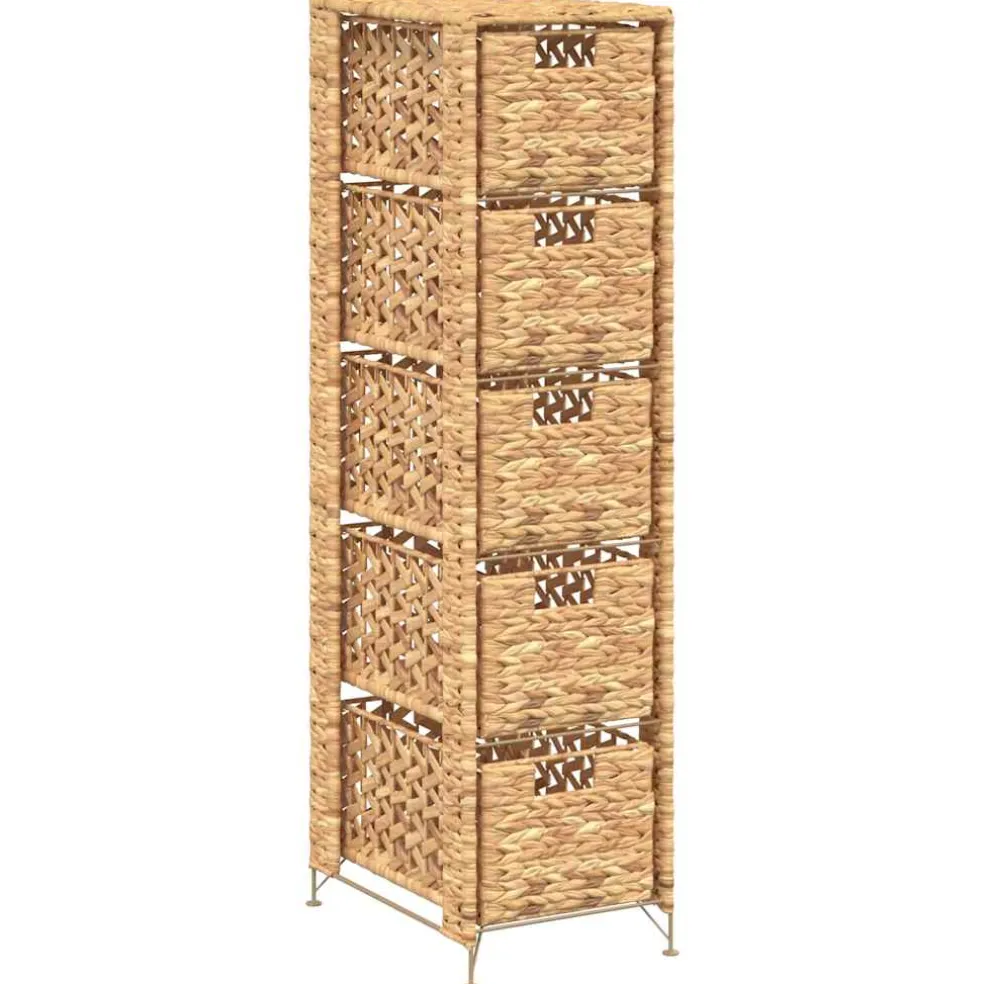 vidaXL Opbergset met 5 manden 25,5x37x100 cm waterhyacint