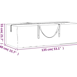 vidaXL Opbergtas voor tuinkussens 135x40x55 cm polyetheen zwart