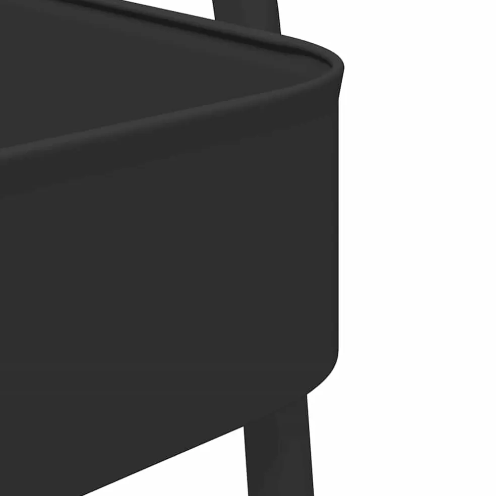 vidaXL Opbergtrolley 3-laags 42x41,5x77 cm staal zwart
