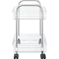 vidaXL Opbergtrolley 2-laags 37x28x43,5 cm acryl transparant