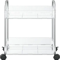 vidaXL Opbergtrolley 2-laags 37x28x43,5 cm acryl transparant