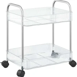 vidaXL Opbergtrolley 2-laags 37x28x43,5 cm acryl transparant