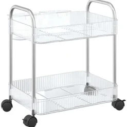 vidaXL Opbergtrolley 2-laags 37x28x43,5 cm acryl transparant
